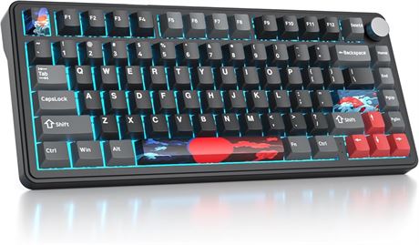 Surmen M75 75% Wireless Mechanical Keyboard – Shadow Red