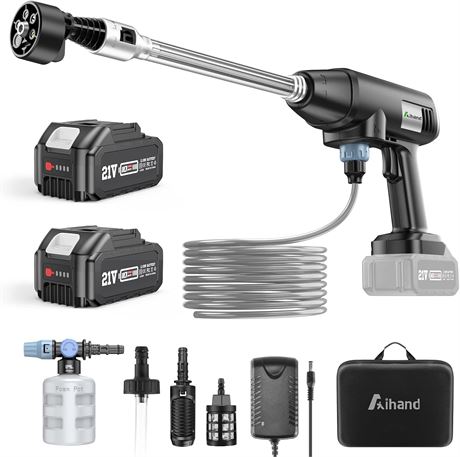 Aihand Cordless Power Washer 986PSI with Batteries & 6-in-1 Nozzle