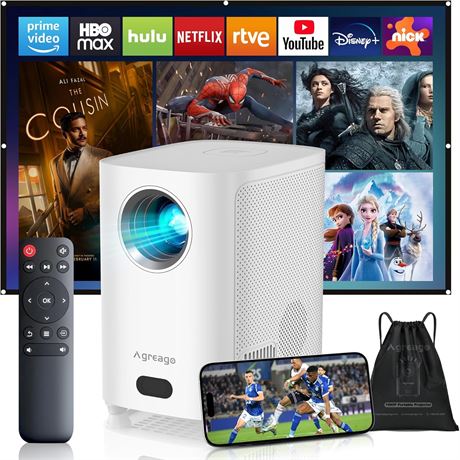 Projecteur 1080p focus électrique WiFi BT 15000 lm support 4K