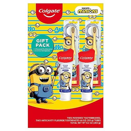 Colgate Kids Minions Toothbrush & Toothpaste Gift Set, 4-Piece