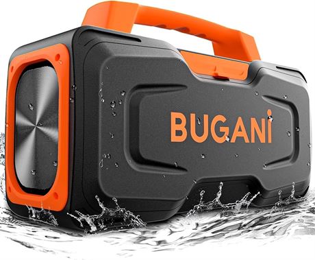BUGANI 80W Bluetooth Speaker, Portable IPX7 Waterproof, 24H Playtime with Handle