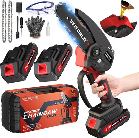 Mini tronçonneuse Veitorld 6" sans fil batterie portable