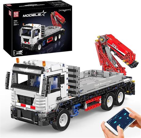 Mould King 17063 Remote Control Truck-Mounted Crane Building Set for Kids 8+