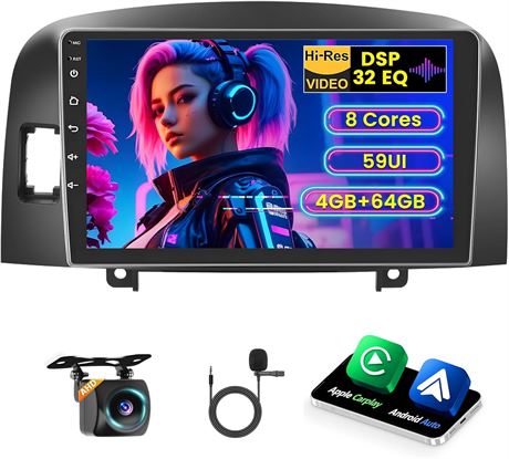 Inefala Android 9" Car Stereo for Hyundai Sonata NF 2004-2008 w/ CarPlay GPS BT