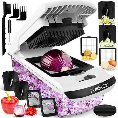 4-in-1 Vegetable Chopper, Slicer & Spiralizer with Potato Cutter