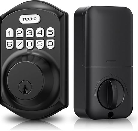TEEHO TE001 Keyless Entry Door Lock with Keypad - 2 Keys - Matte Black