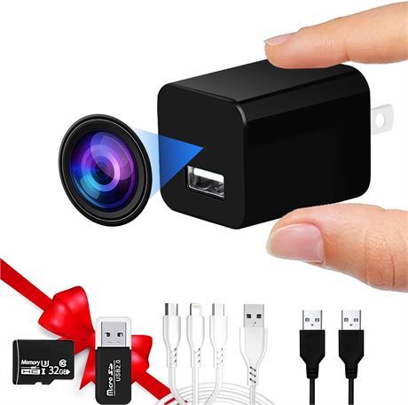 Mini caméra espion 1080p chargeur prise détection mouvement