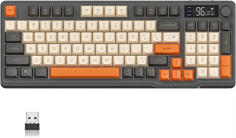 Clavier gamer ZIYOU LANG M96, sans fil, rétroéclairé, écran LED