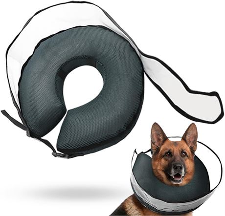 Inflatable Dog Cone Collar, Soft Recovery for Pets, XL