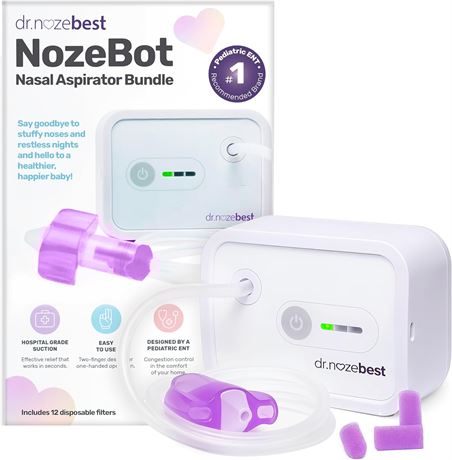 Dr. Noze Best NozeBot Electric Baby Nasal Aspirator - Safe, Gentle Relief