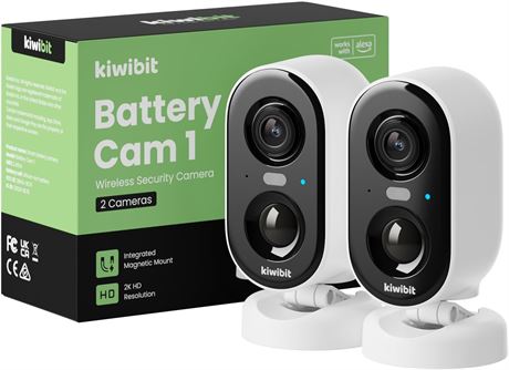 Kiwibit Wireless Outdoor Security Camera, 2K Battery Cam, Magnetic Mount
