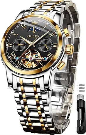 OLEVS Automatic Mechanical Men’s Watch Moon Phase Stainless Steel