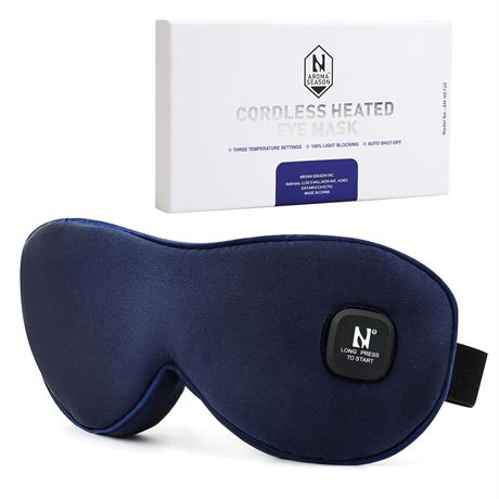 Masque yeux chauffant Aroma Season soie sans fil - Bleu marine
