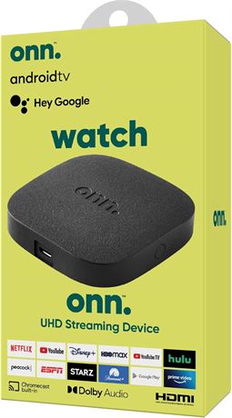 onn Android TV 4K UHD Streaming Device with Voice Remote & HDMI Cable
