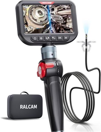 Ralcam Two-Way Articulating Borescope with Light, HD Endoscope, 6.5mm Probe