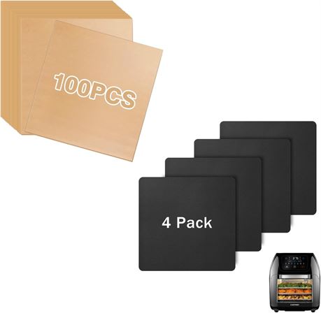 Lot 100 Feuilles et 4 Doublures Air Fryer CHEFMAN 10qt Accessoires