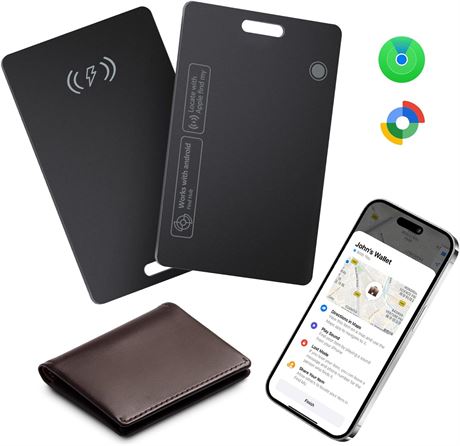 Lmrbelec Wallet Tracker Card for Apple & Android, Find My, Black 1 Pack