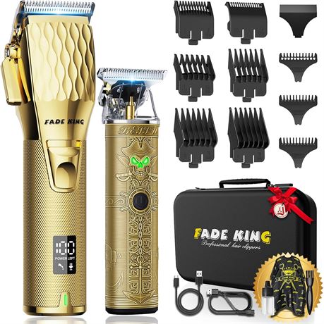 FADEKING Professional Hair Clippers for Men, Cordless Barber & Beard Trimmer