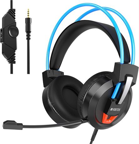 Voistek Over-Ear Wired Headphones with Mic, 50mm Drivers for PC/Chromebook