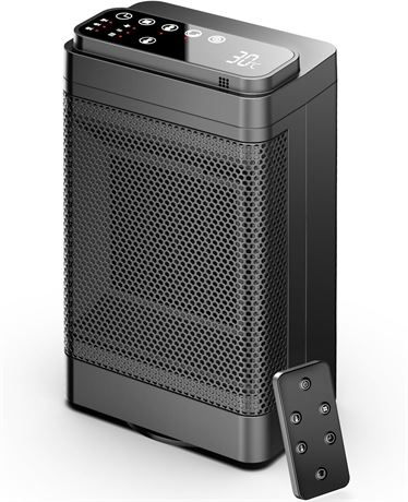 Portable 1500W Heater with Remote - Quiet, EnergySaving for Bedroom & Office