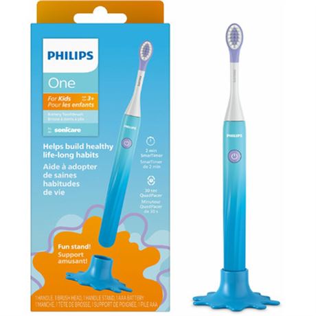 Philips Sonicare One by Sonicare Kids Battery Toothbrush for Ages 3+, Blue