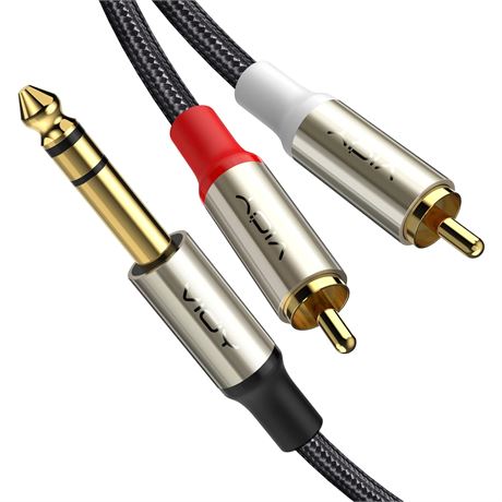 Câble Audio VIOY RCA vers Jack 6.35mm Plaqué Or 1.5m