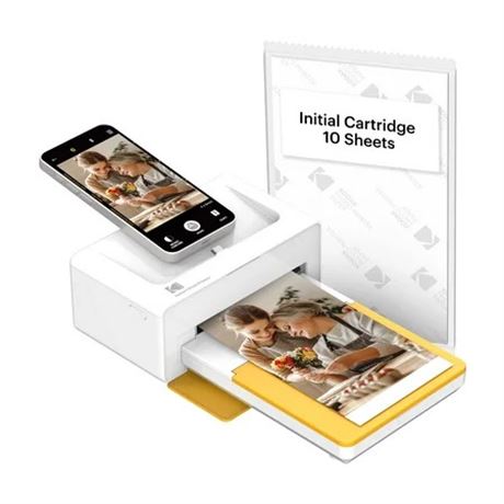 KODAK Dock Plus 4PASS Instant Photo Printer (4x6 inches) + 10 Sheets
