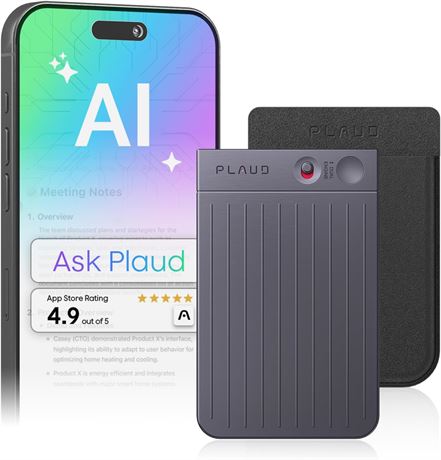 Plaud Note AI Voice Recorder with App Control, Transcribe&AI Summary, 64GB