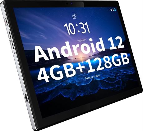 BYYBUO Android 12 Tablet 10.1" IPS FHD, 4/64GB, 7000mAh, 13/5MP, GPS