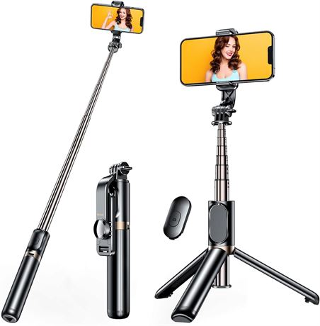 Blukar Perche Selfie 4-en-1 Trépied Bluetooth Rotation 360° Télécommande