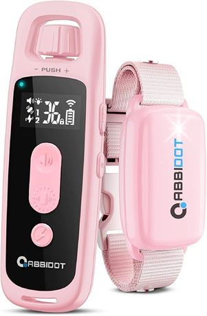 Collier de Dressage ABBIDOT 3300 Ft Étanche Télécommande Rose