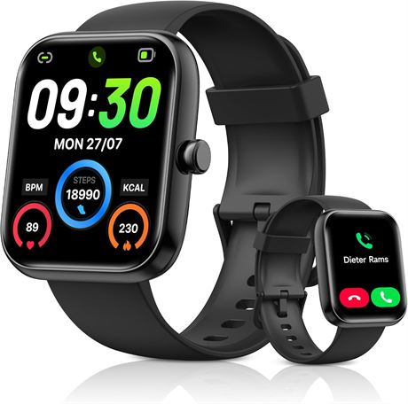 Bluetooth Smart Watch for Men Women 1.83" Fitness Tracker IP68