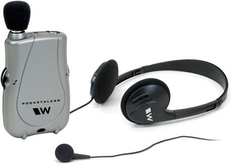 Williams Sound PKT D1 EH Pocketalker Ultra Duo Hearing Amplifier, Silver/Black