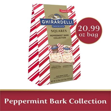GHIRARDELLI Peppermint Bark Chocolate Squares, 20.99 oz Bag