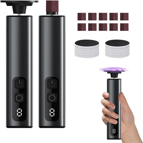 Electric Foot Callus Remover, 2-in-1 Foot File with 9-Speed, 30 Discs
