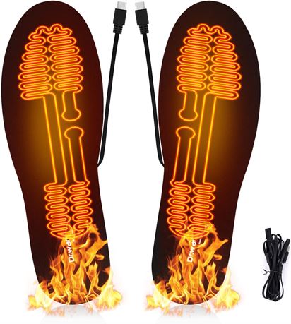 Dr.warm Semelles Chauffantes USB 3 Niveaux Chaussures Hiver Outdoor