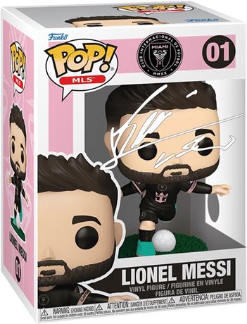 Figurine Funko POP Messi Inter Miami avec protège-boîte signé réplique