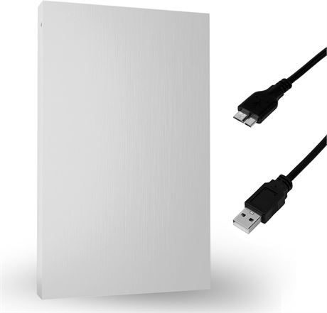 Disque Dur Externe 320Go USB 3.0 2.5" Compat PC Mac PS4 Argent
