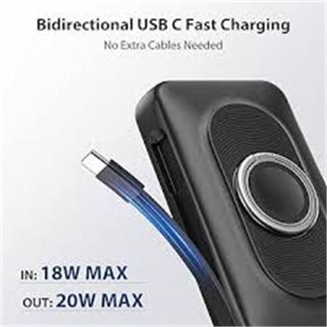 WASTDE Power Bank 10000mAh with iWatch Charger, Mag-Safe ...