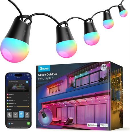 Govee guirlande extérieure RGBIC 144 ft LED IP65 Alexa Google terrasse