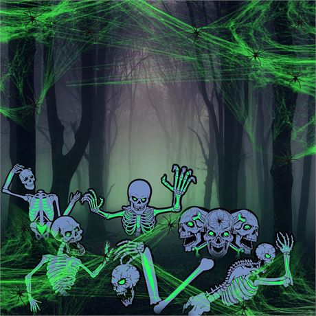Soaoo Panneaux Lumineux Halloween Jardin 6 Pièces Fluorescents Décor