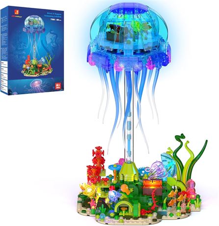 JMBricklayer méduse LED construction déco rotative cadeau créatif
