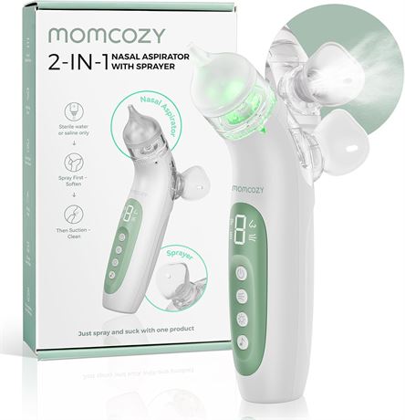Momcozy BreezyClear 2-in-1 Electric Nasal Aspirator, 65kPa 4-Level Suction