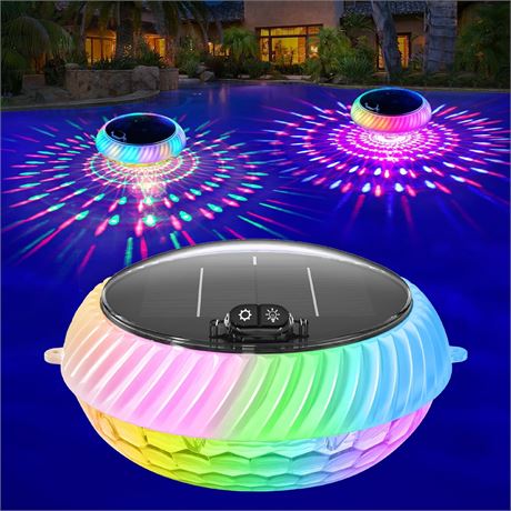 Lampes solaires flottantes piscine, RGB 7.6", IP68, déco jardin/soirée