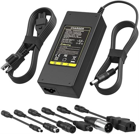 42V 2A Scooter Charger for 36V Li-ion Battery - SGS UL1310, 7-Port Universal