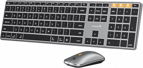 ProtoArc Backlit Bluetooth Keyboard & Mouse for Mac, KM110-A, Wireless
