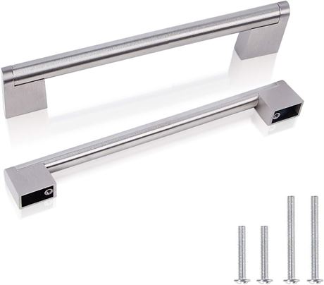 Poignées placard knobelite 10pcs 160mm nickel brossé moderne