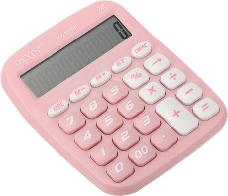 PATIKIL Pink Desktop Calculator – 12 Digit, Office Use