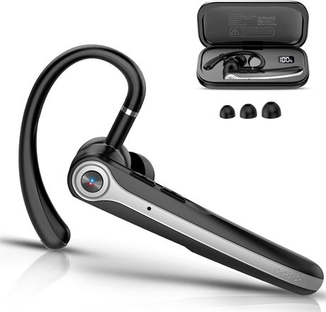 Oreillette Bluetooth ENC, 120h appels, écran LED, IPX7, camionneur