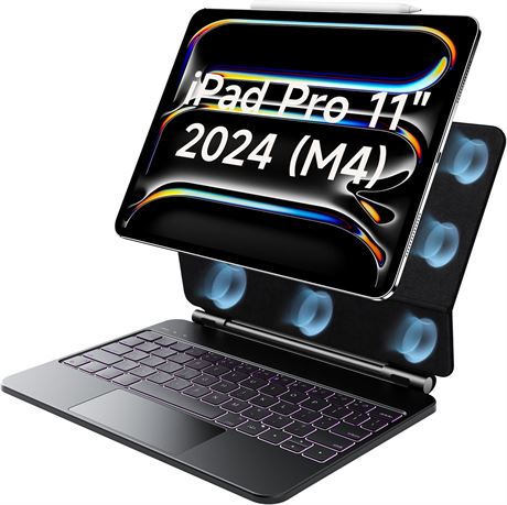 HOU Keyboard Case with Trackpad for iPad 10th Gen 10.9" / iPad A16 2025 Black